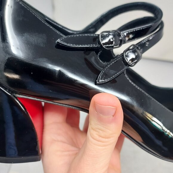 CHRISTIAN LOUBOUTIN Miss Jane Patent Black Buckle Pump Shoe - Picture 7 of 12